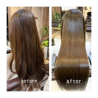 ロング カラー 髪質改善で 憧れの潤艶美髪にのヘアスタイル
