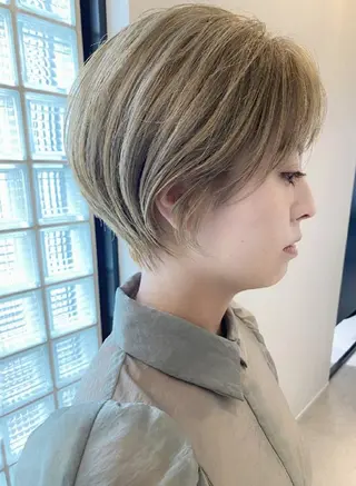 ショート カラー 心斎橋/難波ショート 白髪ぼかし 中尾のヘアスタイル