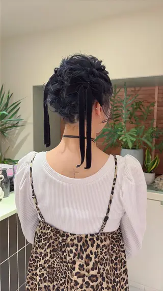 ミディアム カラー ヘアアレンジ ヘアセット🎀パーマ Tsubasaのヘアスタイル