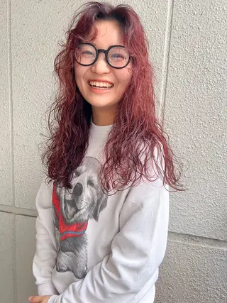 ロング カラー パーマ カラーパティシエ facce🌼ikoのヘアスタイル