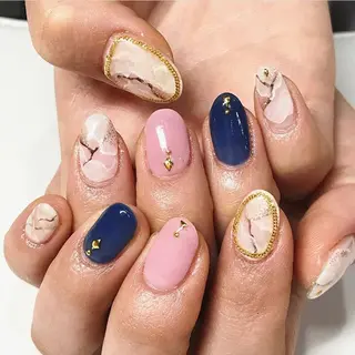 ネイル 渋谷／チップ長さ出し 👑アプレgel-xのネイルデザイン