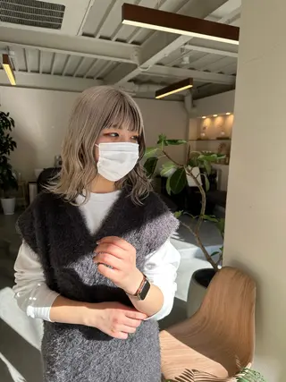 ミディアム カラー ハイトーン×似合わせ 🌱中川慎之介のヘアスタイル