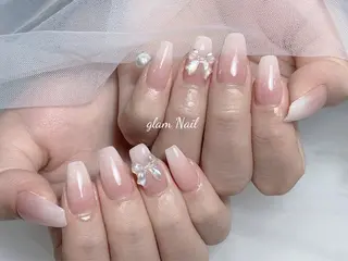 ネイル エツメ💅 長さ出し🎀デザインのネイルデザイン