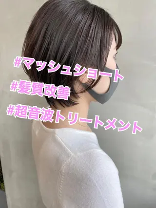 ショート カラー ヘアアレンジ ネイル マツエク・マツパ 夜23時まで予約🉑 reverieあきらのヘアスタイル