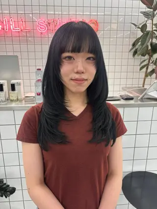 セミロング カラー 夕羽夢🍓矢場/ JILLSTUDIOのヘアスタイル
