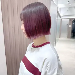 ショート カラー 癖毛救済✂️ボブ /髪質改善ストレートのヘアスタイル