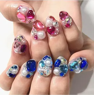 ネイル 渋谷／チップ長さ出し 👑アプレgel-xのネイルデザイン