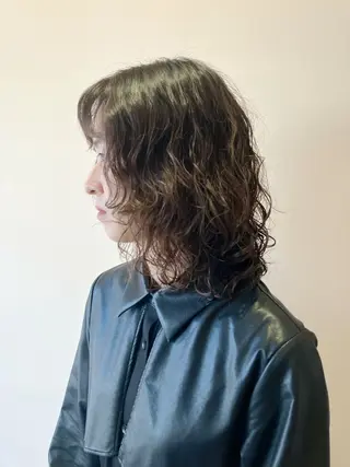 ミディアム パーマ 川間 将彦のヘアスタイル