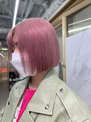 ショート カラー ハイトーン&髪質改善 &韓国エクステ🤎のヘアスタイル