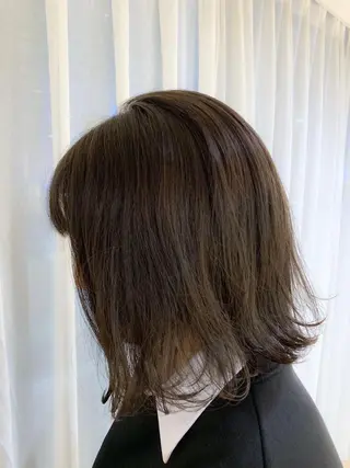 ミディアム 切りっぱなしボブ ソノキユウカのヘアスタイル