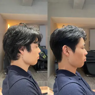 ショート メンズ ブリ—チ🎨パ—マ 🌿表参道ちえ🌿のヘアスタイル