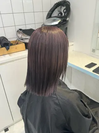 セミロング カラー 🤎モテ髪&透明感 ミルクティー🥣🤎のヘアスタイル