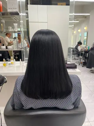 セミロング カラー パーマ ヘアアレンジ メンズ キッズ 韓国系🇰🇷🩶 艶暗髪/MEIのヘアスタイル
