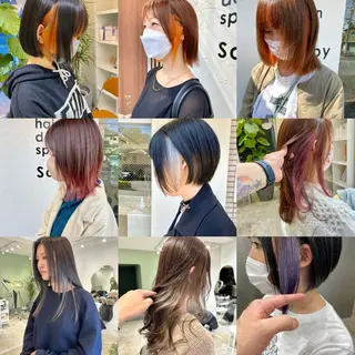 ミディアム カラー Sabby氏川洸希 パーマのヘアスタイル