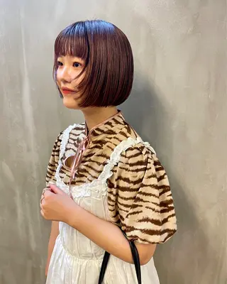 ミディアム カラー パーマ ヘアアレンジ メンズ キッズ ネイル マツエク・マツパ アイブロウ tatsumi/ボブ ウルフ/レイヤーのヘアスタイル