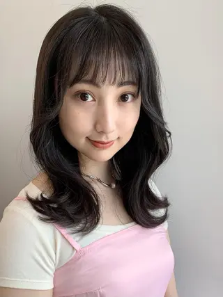 ミディアム カラー 透明感カラー✂︎ /縮毛矯正/YUKAのヘアスタイル