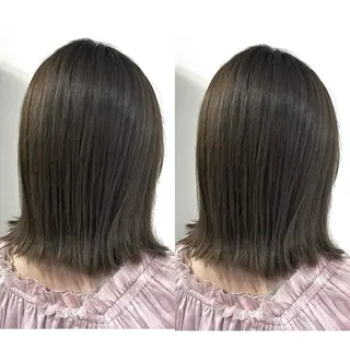 ミディアム カラー 切っぱなし💇‍♀️ イヤリング🎨龍之介のヘアスタイル