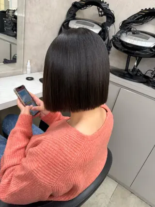 セミロング カラー パーマ ヘアアレンジ メンズ キッズ 韓国系🇰🇷🩶 艶暗髪/MEIのヘアスタイル