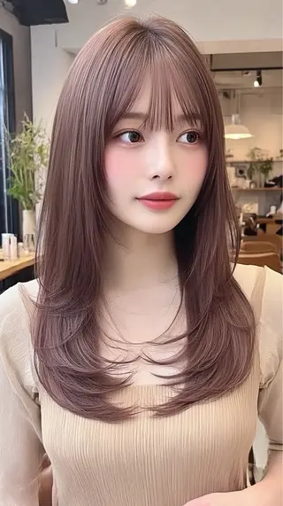 ロング カラー 🍒モテ暖色カラー × うる艶✧ ゆなのヘアスタイル