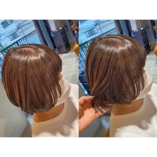 カラー 🩵盛れる顔周り/ 艶カラーemi🩵のヘアスタイル