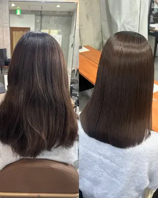 セミロング 髪質改善／縮毛矯正 関根青葉のヘアスタイル