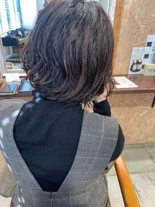 ミディアム パーマ ayane⭐️ボブ・ ショート・パーマのヘアスタイル