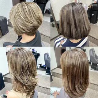 ミディアム カラー 池田 景子のヘアスタイル