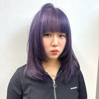 セミロング カラー ハイトーン ayane💖のヘアスタイル