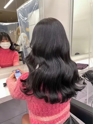 ロング カラー ヘアアレンジ 🐈‍⬛韓国ヘア/ 縮毛/透明感🐈‍⬛のヘアスタイル