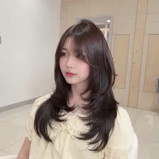 ロング 韓国レイヤー/ ハッシュカットひなたのヘアスタイル