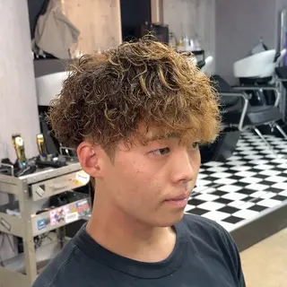 ショート パーマ ヘアアレンジ メンズ MENIN メンズ サロン 望月 涼太のヘアスタイル