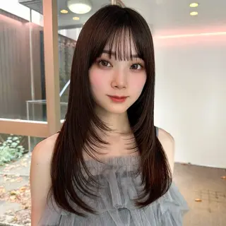 セミロング カラー 透明感/レイヤー /ボブ/本田 聖のヘアスタイル