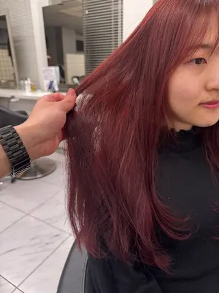 ロング カラー パーマ ヘアアレンジ メンズ キッズ 韓国系🇰🇷🩶 艶暗髪/MEIのヘアスタイル