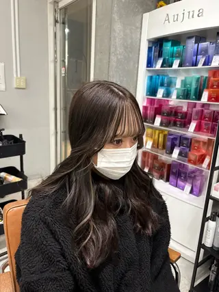 セミロング カラー 海外風パーマ カラー特化園田　楓莉のヘアスタイル