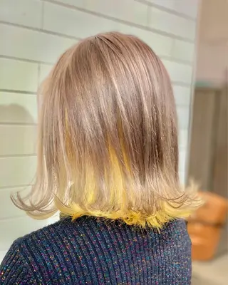 ショート カラー ヘアアレンジ 髪質改善×ハイトーン 中田啄也のヘアスタイル