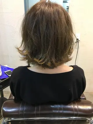 ミディアム カラー メンズカットパーマ 似合わせカット 小林のヘアスタイル