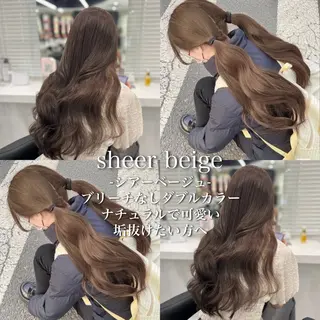 ミディアム カラー 💛ミルクティー 色落ち可愛い💛のヘアスタイル