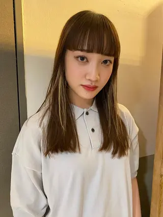 セミロング カラー Pia ツボイ ケイタのヘアスタイル