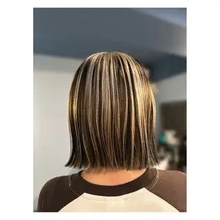 ミディアム カラー 中野 誠子のヘアスタイル