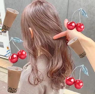 セミロング カラー パーマ ヘアアレンジ メンズ キッズ 上品＆韓国風 🥀海心🥀のヘアスタイル