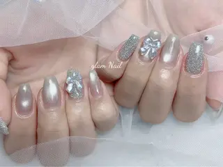ネイル エツメ💅 長さ出し🎀デザインのネイルデザイン