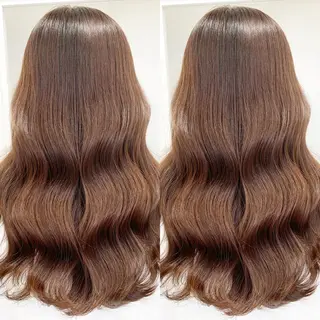 ロング 縮毛矯正/髪質改善 カラー/レイヤーのヘアスタイル