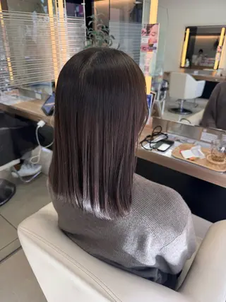 セミロング ブリーチなしベー ジュ/tuburaのヘアスタイル