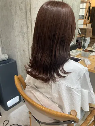 ミディアム ✨色持ちの良い艶 カラー✨蟹江真世のヘアスタイル