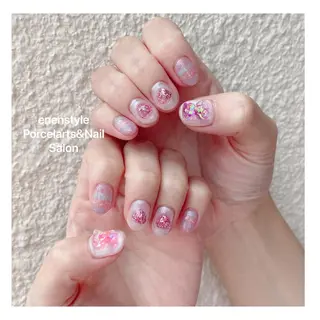 ミディアム ネイル 🐾enen style 🐾のネイルデザイン