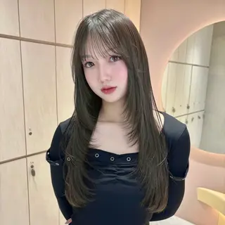 ロング カラー 韓国レイヤー ☁️🫧森ハリス誠一のヘアスタイル
