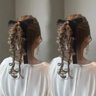ロング ヘアアレンジ エクステ/ハイトーン /HARUNAのヘアスタイル