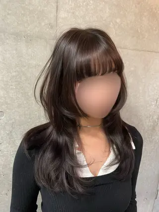 ロング 韓国タッセルカット レイヤーカットのヘアスタイル