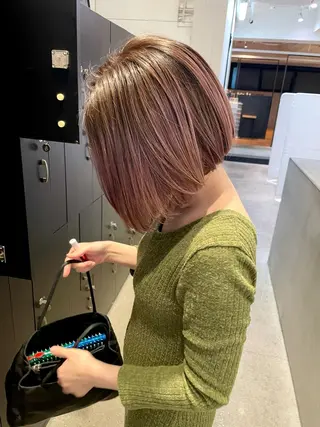 ショート カラー パーマ ヘアアレンジ メンズ キッズ ネイル マツエク・マツパ 🧸ハイトーン🧸 ゆっきー🧸のヘアスタイル