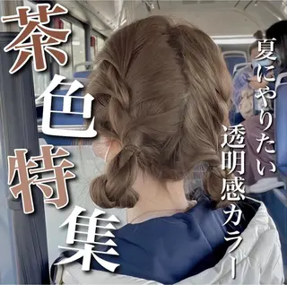 カラー 🤍ブリーチなし ブラウンhimi🤍のヘアスタイル